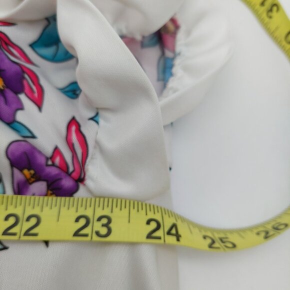 Village Fair White Floral Robe Large  / XL 16 - 22 Kaftan House Dress Length 52" - Picture 7 of 11